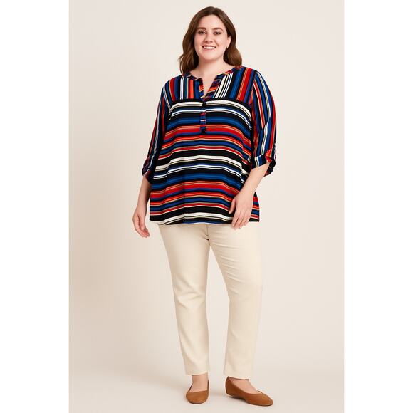 Ava & Grace Plus Size Striped Tunic Top 3X – Western Inspired - Picture 1 of 5